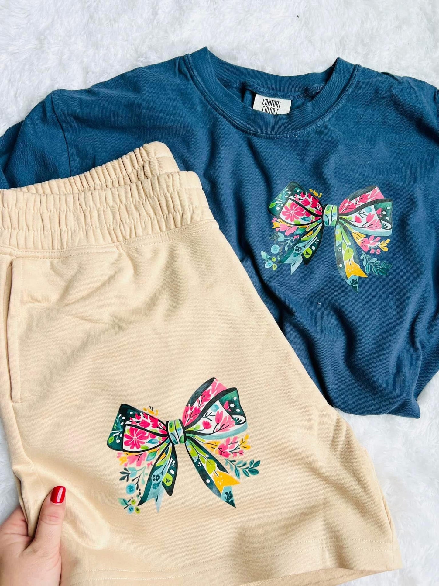 Floral Bow Tee or Shorts (Sold Individually) -