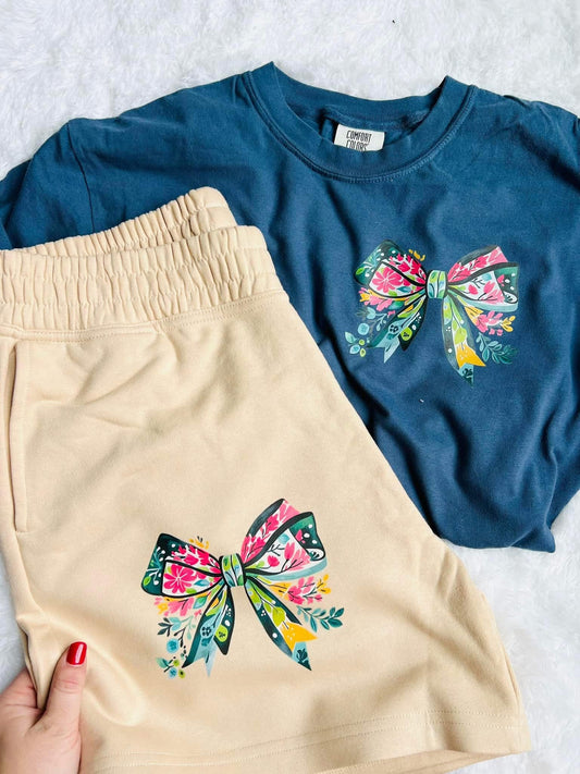 Floral Bow Tee or Shorts (Sold Individually) -