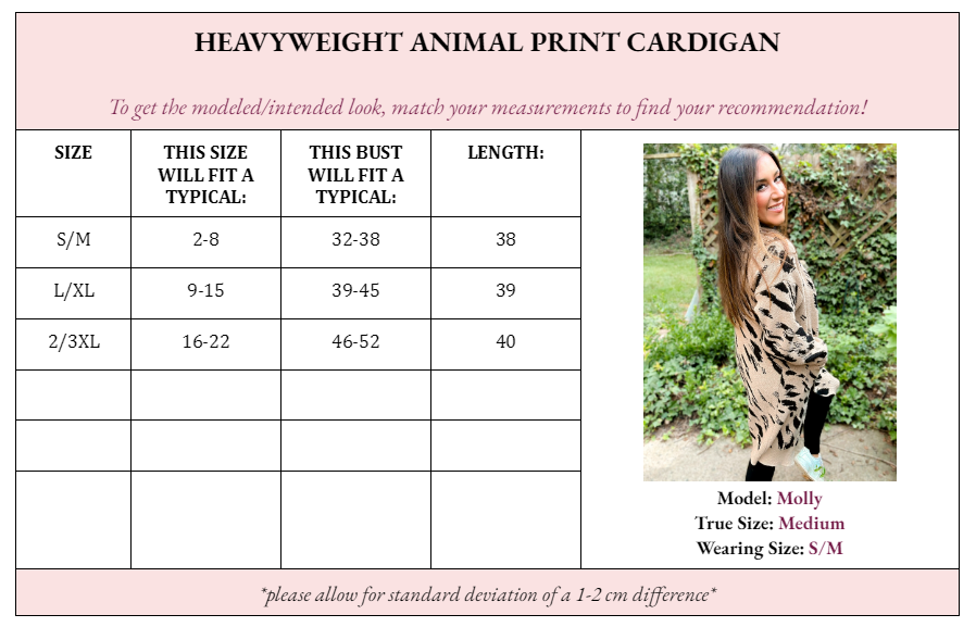 With Love, Molly Harper Heavyweight Animal Print Cardigan: