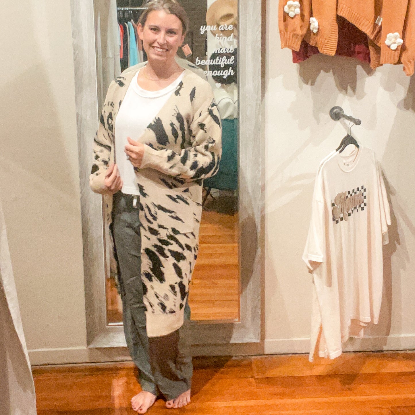 With Love, Molly Harper Heavyweight Animal Print Cardigan: