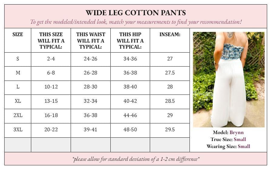 Zara Wide Leg Cotton Pants - Girl Code Couture