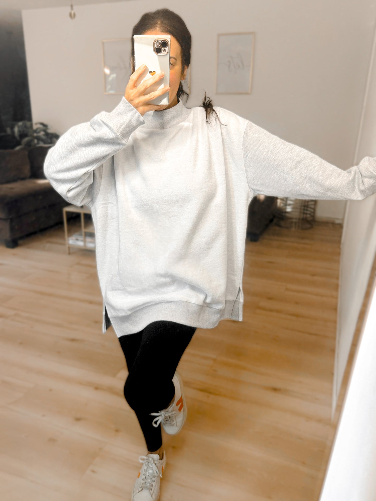 PREORDER Oversized Inside Out and Reversible Mockneck Sweatshirt - Girl Code Couture