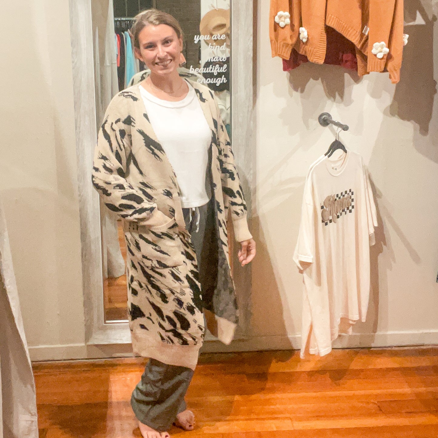 With Love, Molly Harper Heavyweight Animal Print Cardigan: