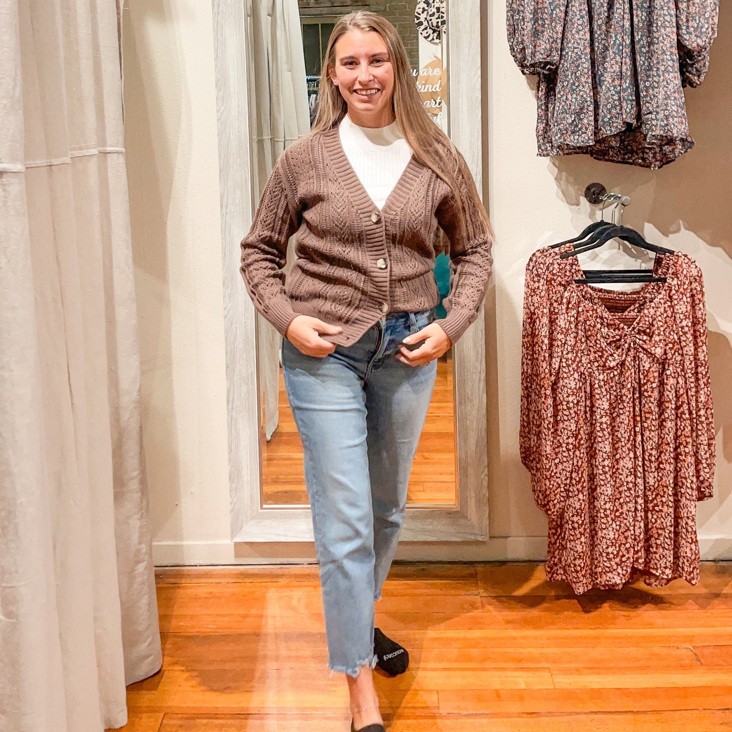 Adam Hollow Knit Cardigan | S-2XL: Dark Khaki