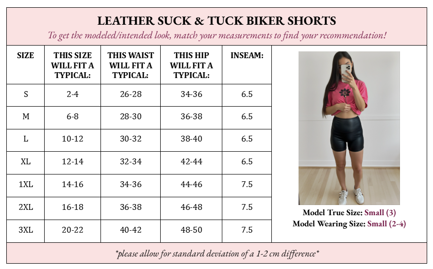 Lainey Leather Suck & Tuck Biker Shorts - Girl Code Couture