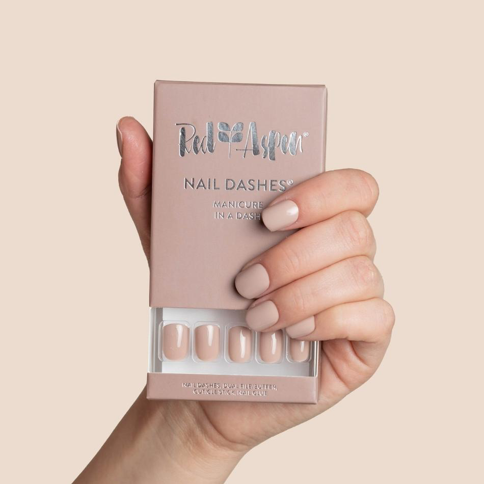 Red Aspen Square Nail Dashes Manicure Nail Art At Home