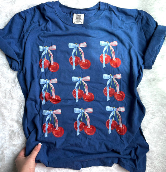 Coquette Watercolor Cherry Graphic Tee (Closes 5/16)