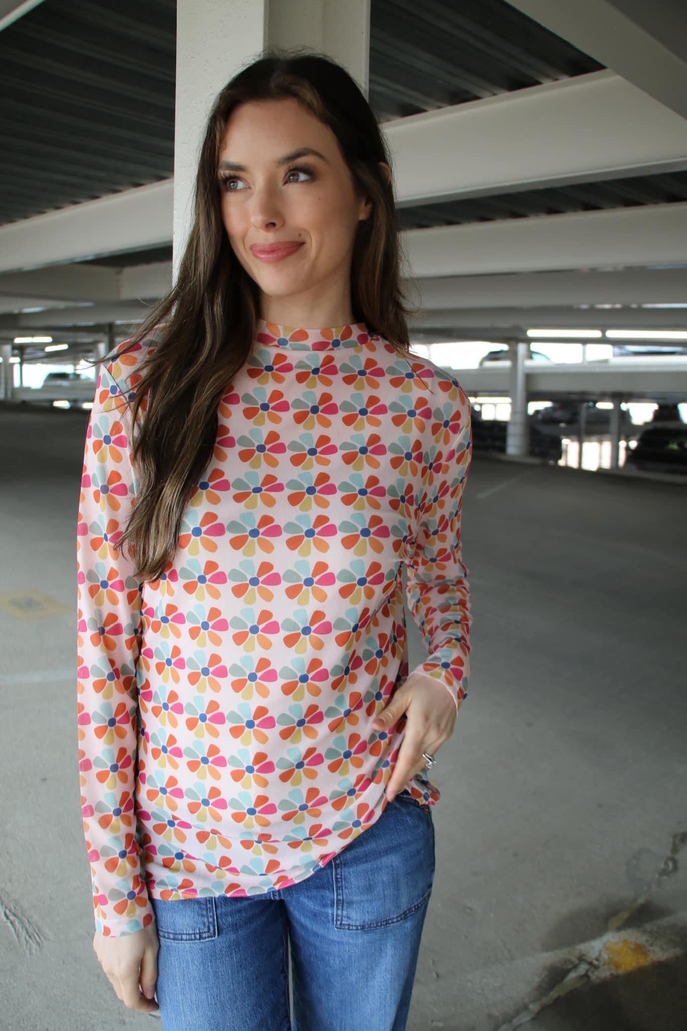 Crazy Consuela Floral Mesh Top