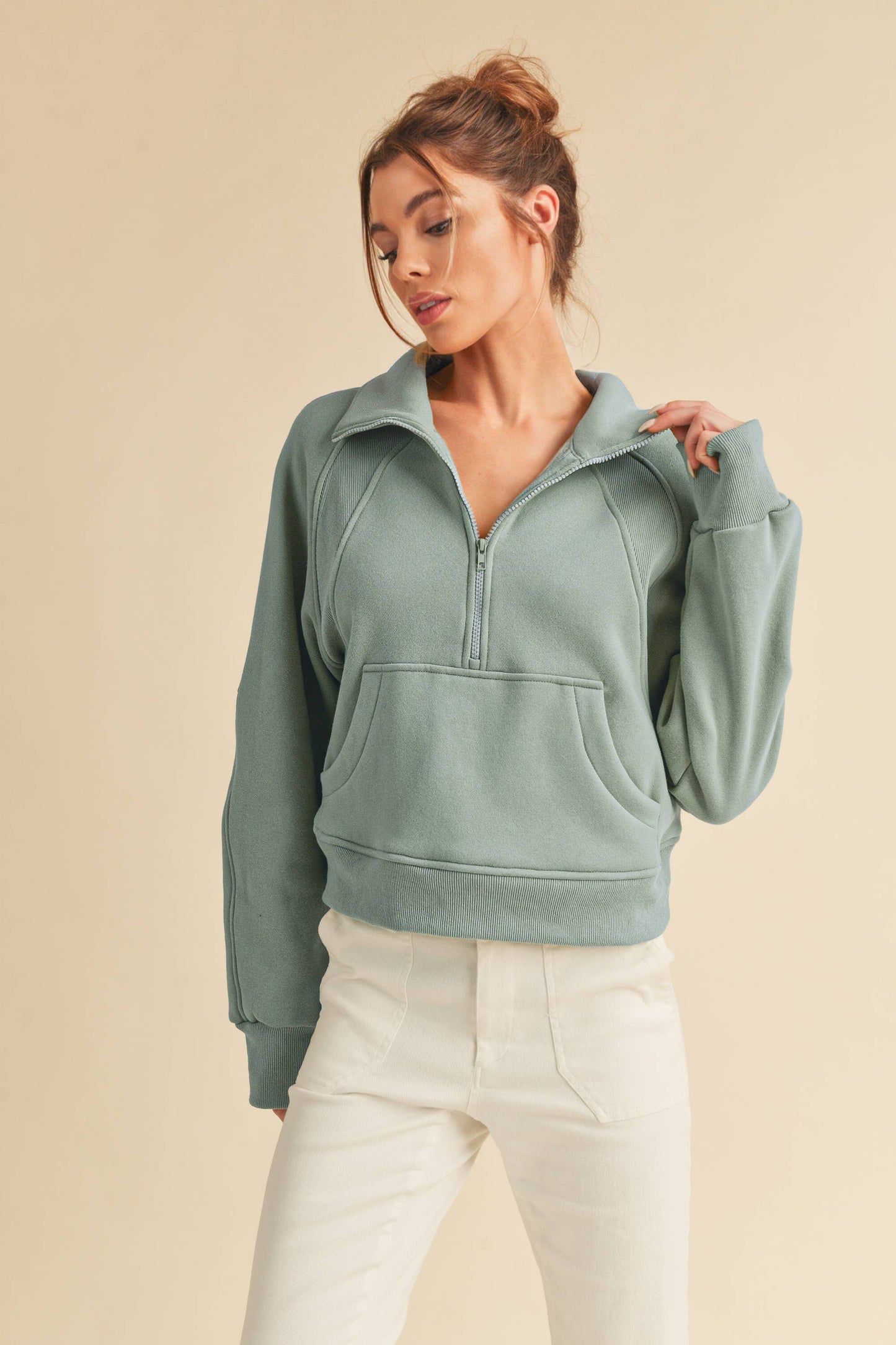 AEMI + CO Funnel Neck Half Zip