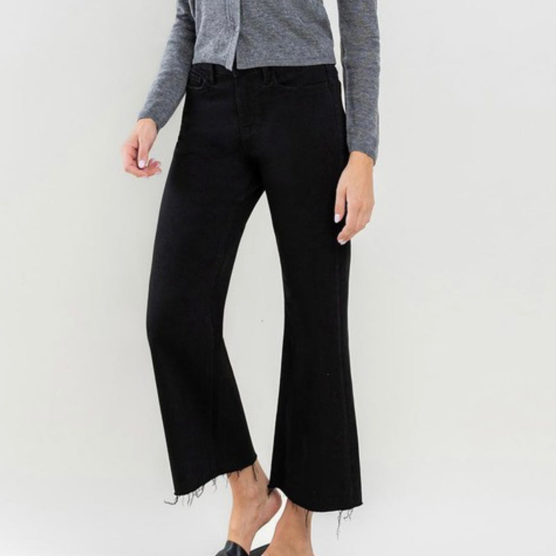 Lovervet by Vervet Cropped Wide Leg Jeans