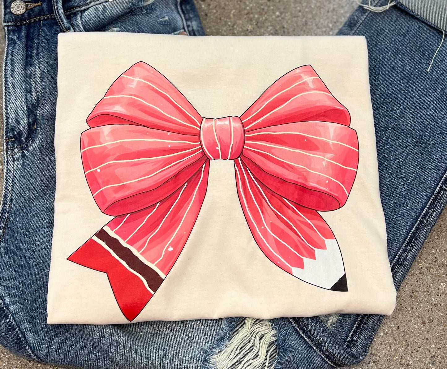 Pink Pencil Bow - BACK TO SCHOOL