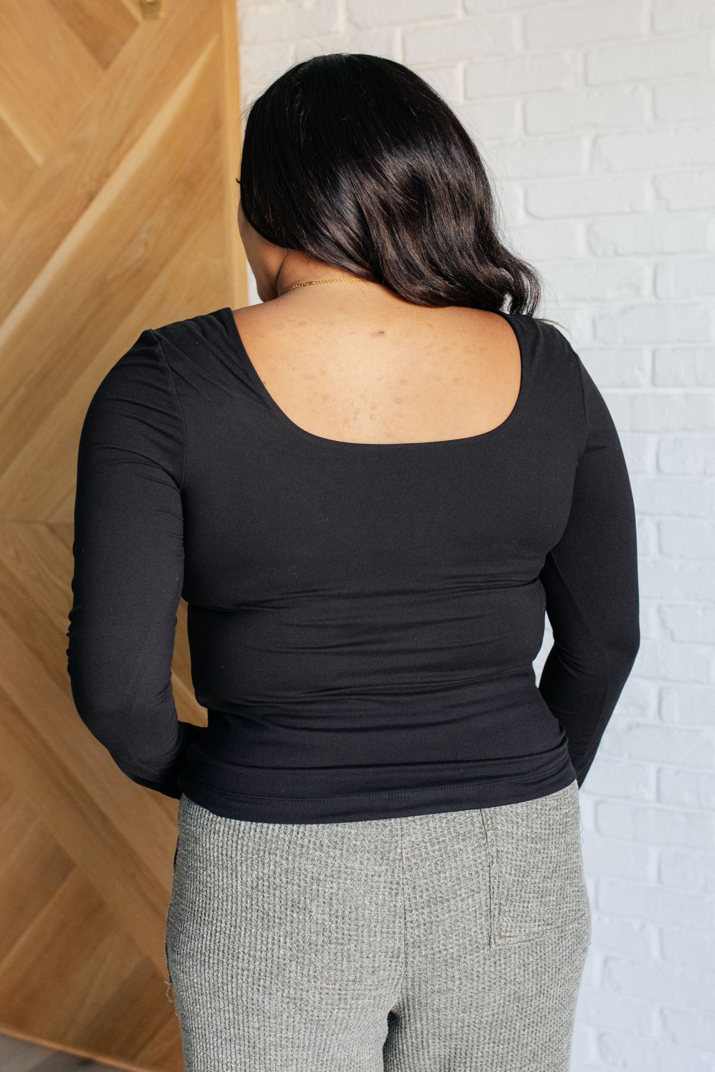 Never Imitated Long Sleeve Top in Black