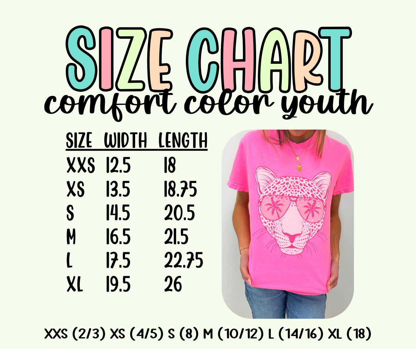 YOUTH Neon Dotted Heart Tee - RTS XXS, XS, L, XL