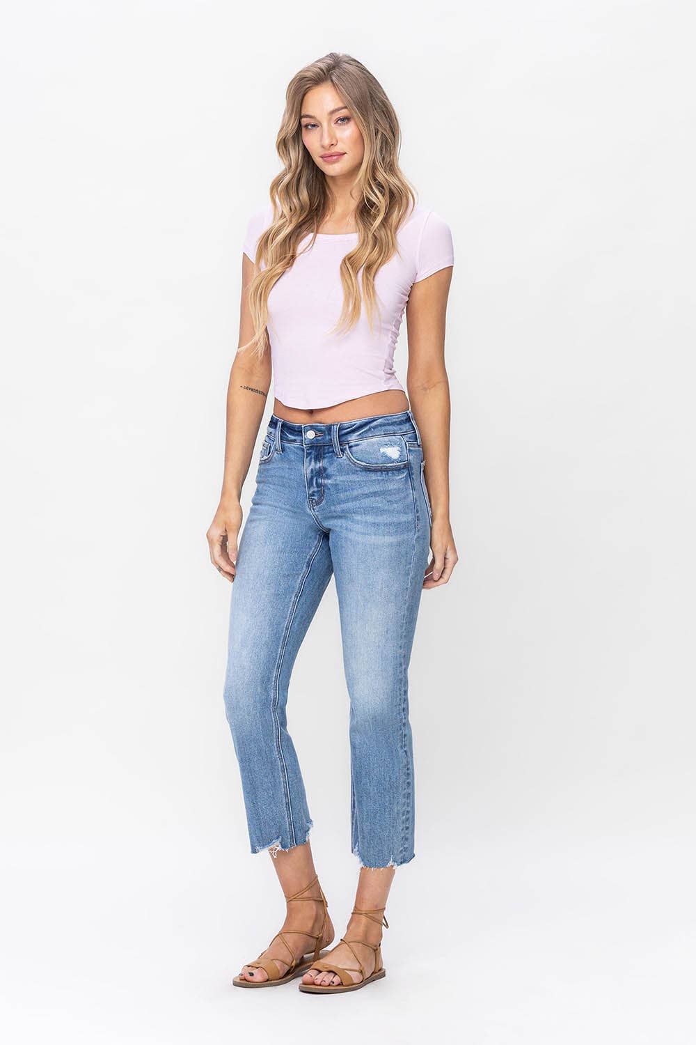 Lovervet by VERVET - MID RISE REGULAR CROPPED STRAIGHT JEANS