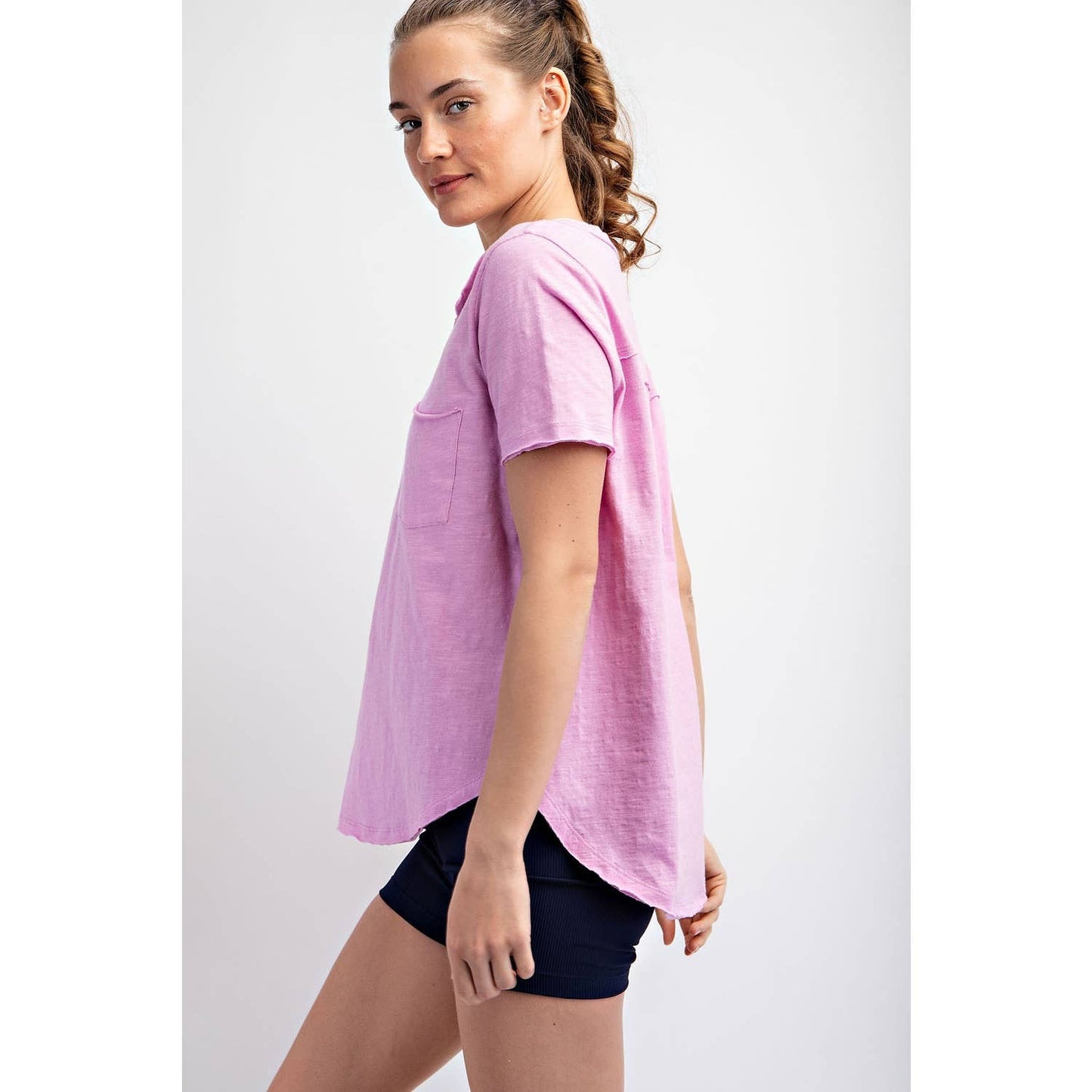 COTTON SLUB SHORT SLEEVE OVERSIZED TOP