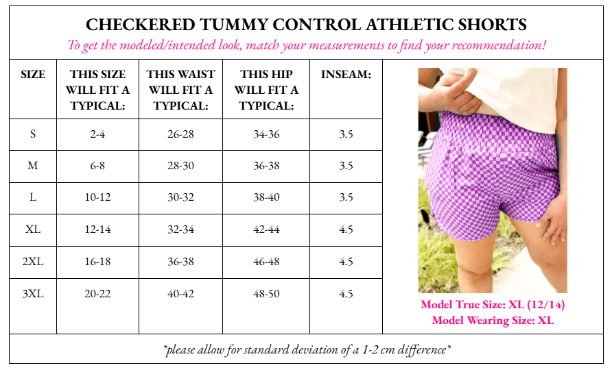 PREORDER Checkered Tummy Control Athletic Shorts with Pockets 7/25 - Girl Code Couture