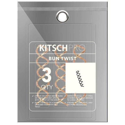 Kitsch Bun Twist 3pc - Rose Gold
