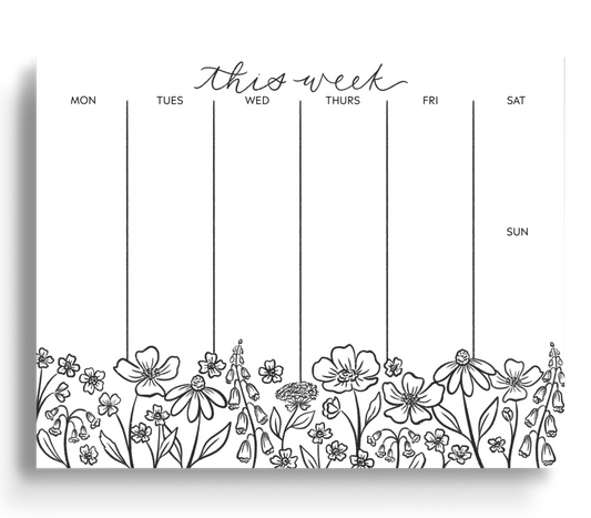 Pressed Florals Weekly Planner Notepad, 8.5x11 in.