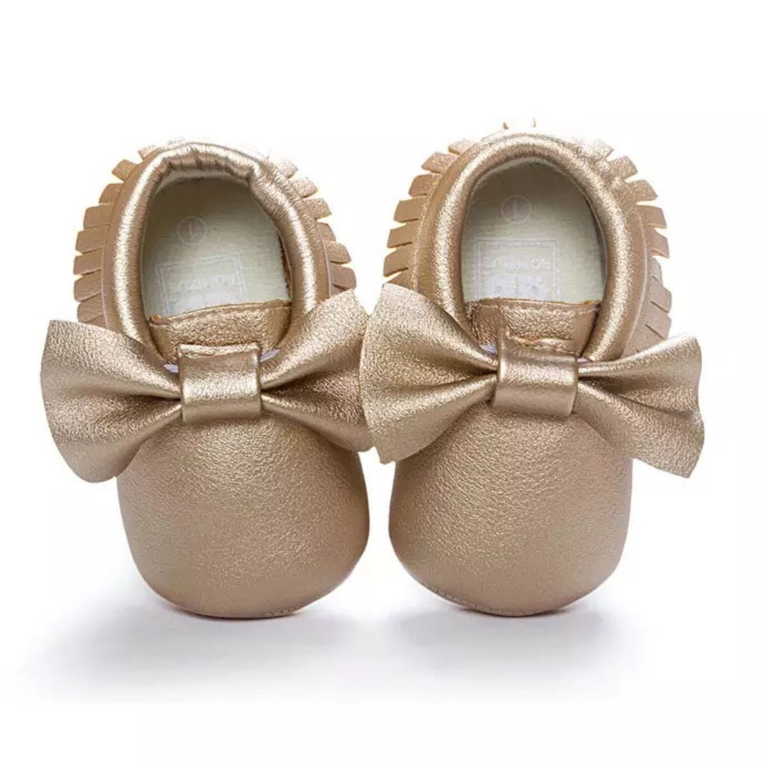 Gold Bow Moccasins