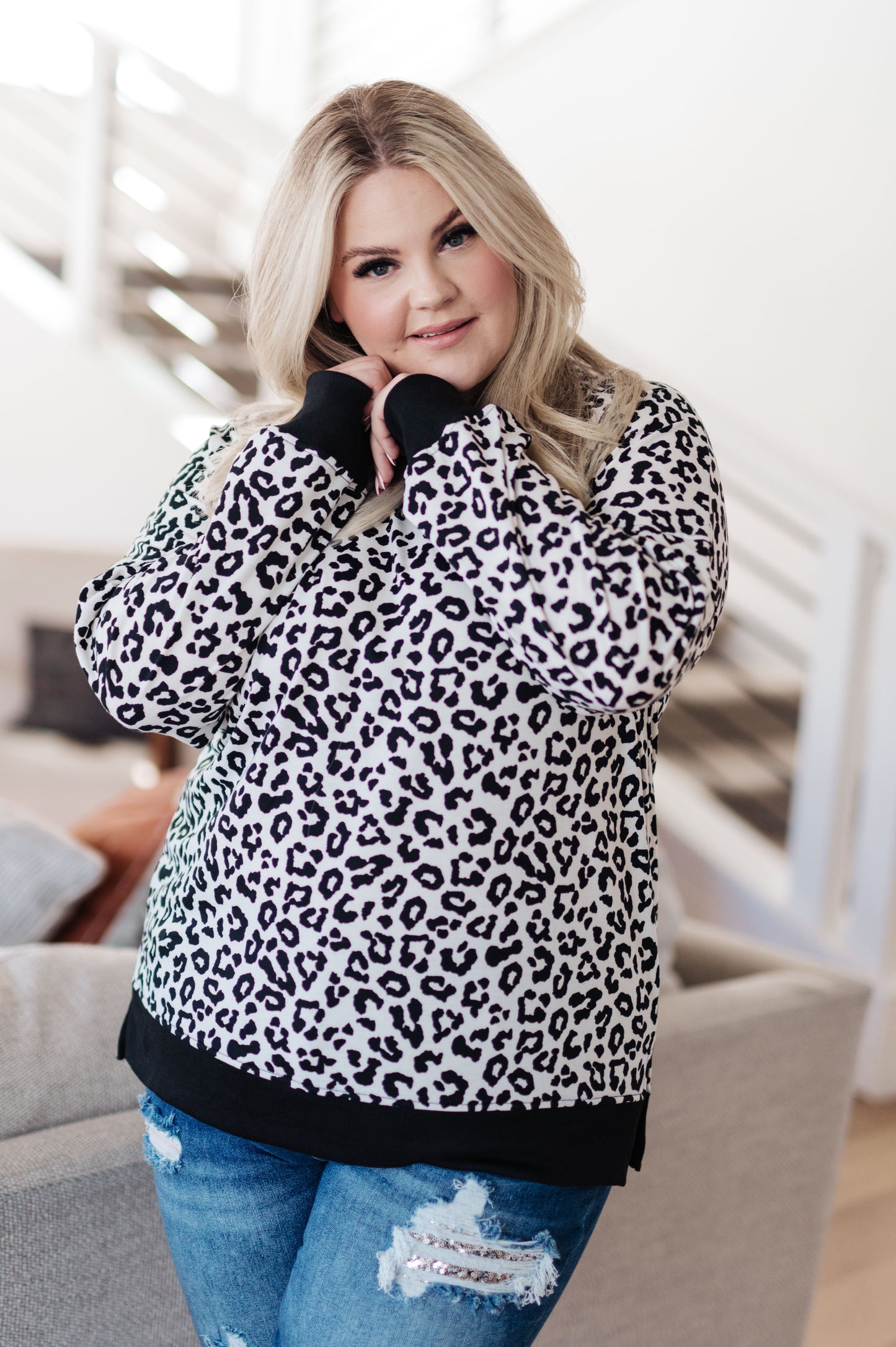 Cozy in Cheetah Pullover Sweatshirt