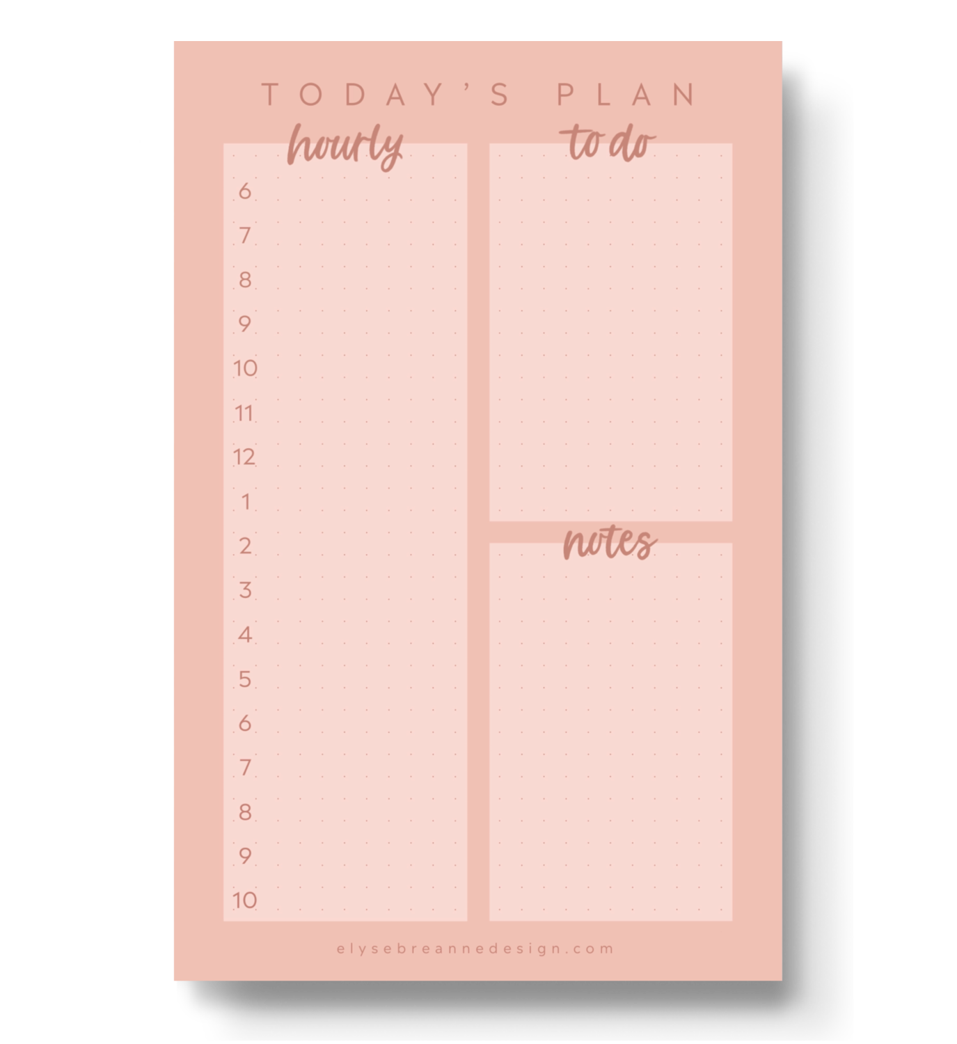 Mauve Pink Daily Planner Notepad, 8.5x5.5 in.