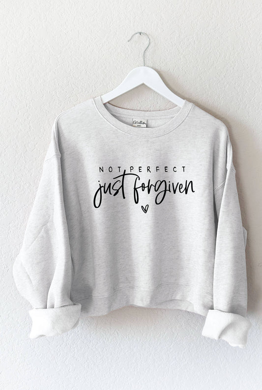 NOT PERFECT JUST FORGIVEN Mid Graphic Sweatshirt