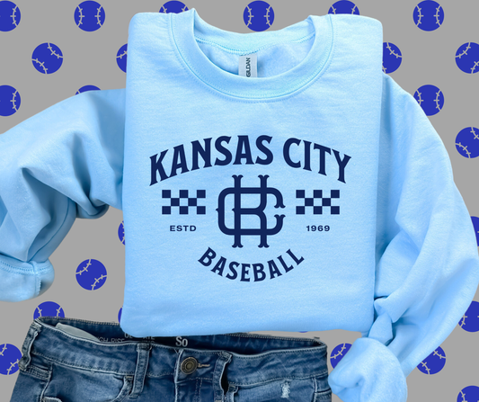 The Red Rival- Vintage Kansas City Light Blue Graphic Sweatshirt