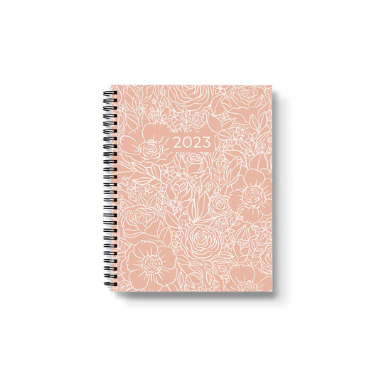 White Line Drawn 2023 Yearly Planner, 7x9 in.