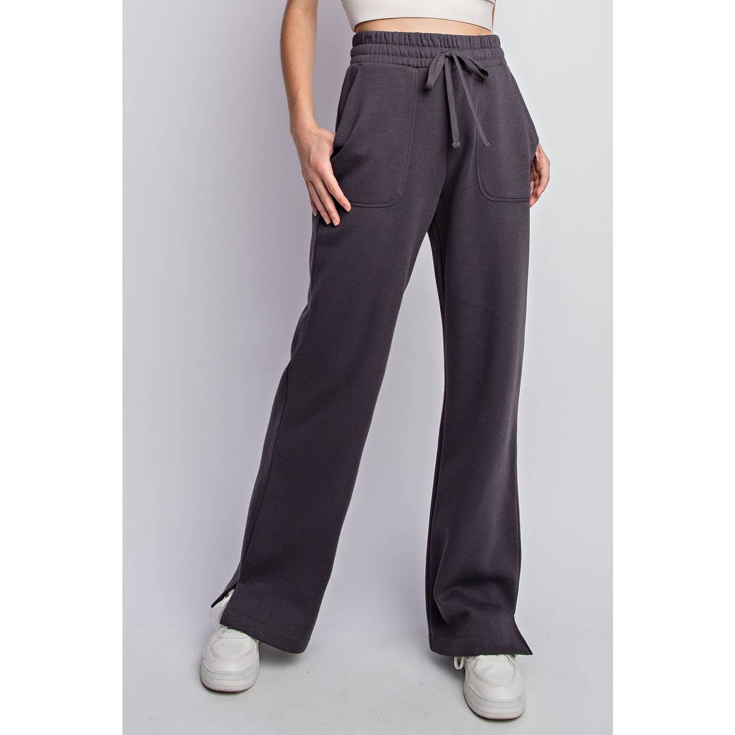 FLEECE FRENCH TERRY STRAIGHT LEG PANTS