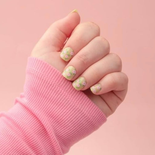 Red Aspen Petite Nail Dashes Manicure DIY Nail Art floral print nails