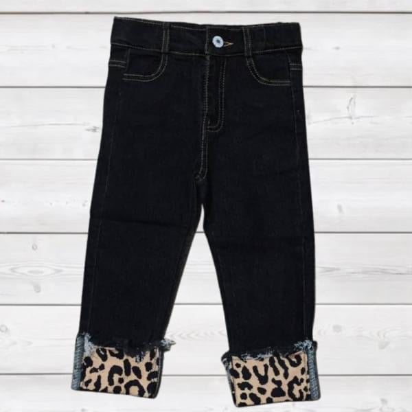 Girl’s Leopard Cuff Jeans