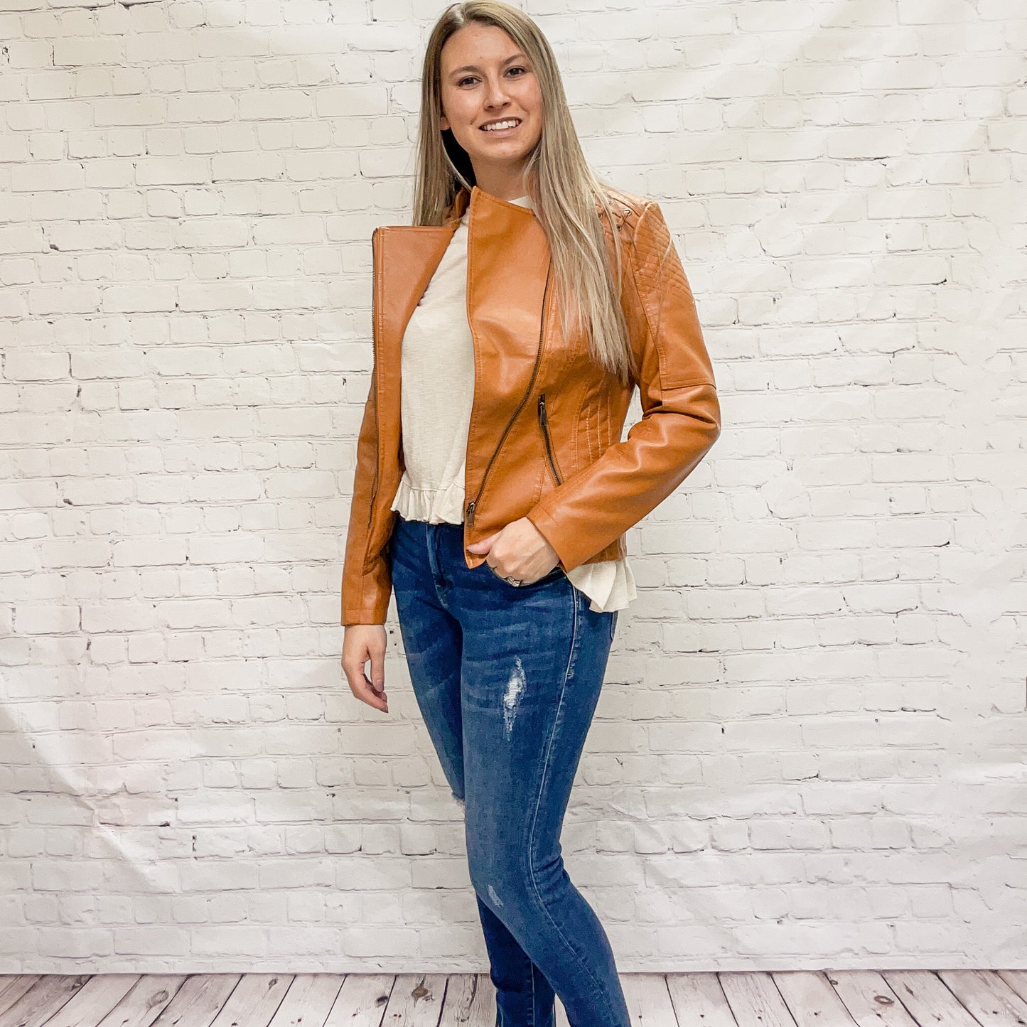 Vegan Leather. Quilted arm detail with lace up shoulders. Moto style sleeves. Diagonal Zippers. womens leather moto jacket vegan leather jacket colored blazer