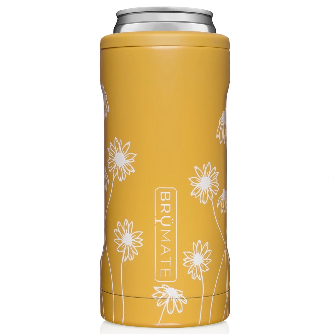 slim cans leak-proof drinkware hot to cold insulated drinkware tumbler like yeti brumate spillproof floral yellow silhouette