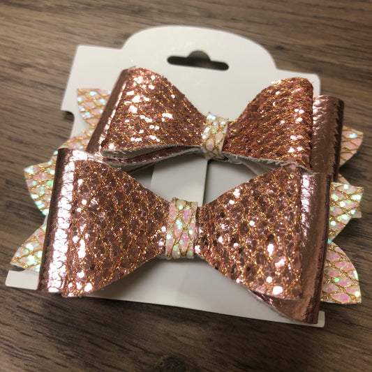 Leather Bow Clip