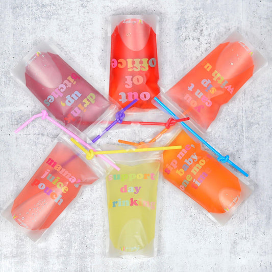 drink recipe for fun this summer drink pouch colored drinks party pouch Reusable and comes with a straw plastic drink container summer drinking picnic drink