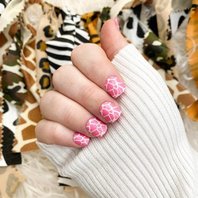 Red Aspen Petite Nail Dashes Manicure DIY Nail Art giraffe animal print nails