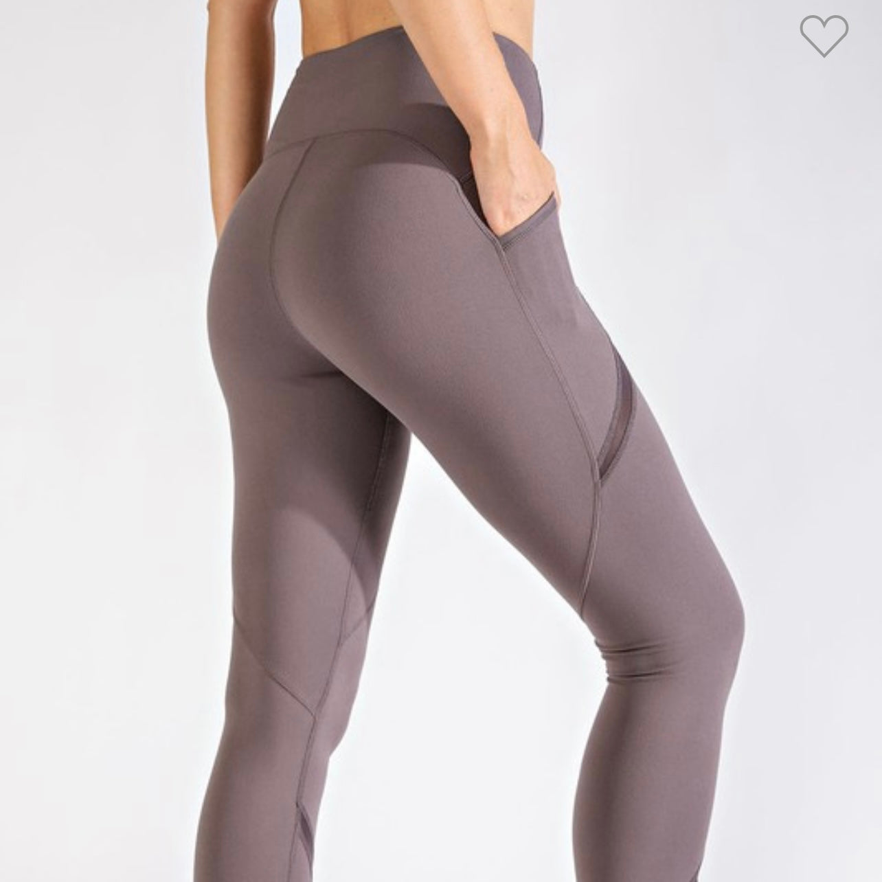 Mesh Detail Leggings- smoky grey