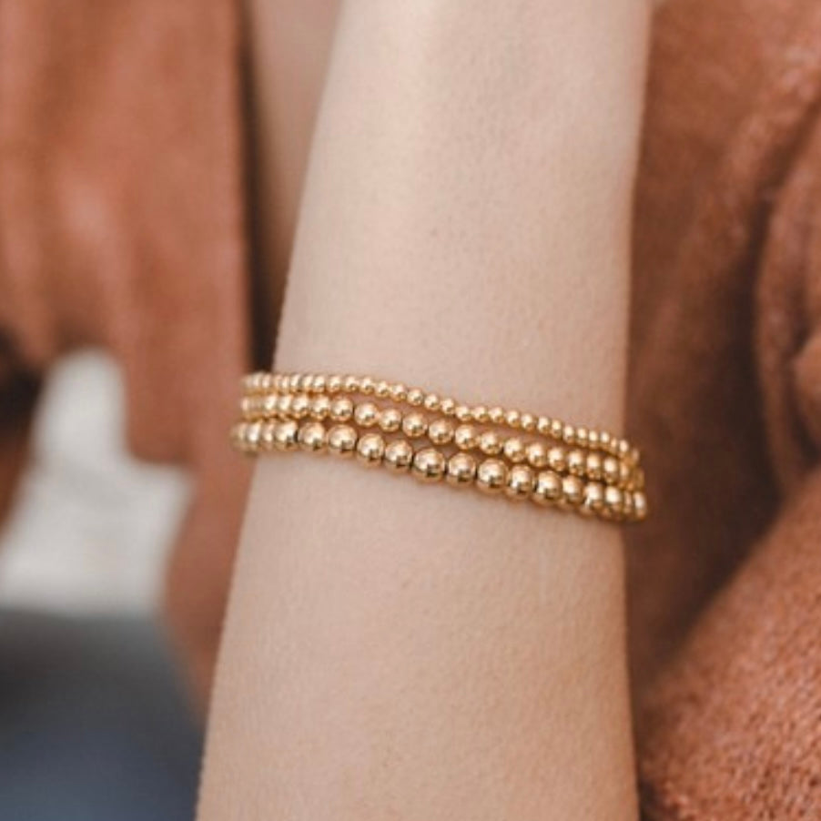 gold bead Bracelet Set, Trendy Resin Bold Link Chain Bracelets for Women Girls Simple Lovely Boho Jewelry Summer Beach Anklet Gift