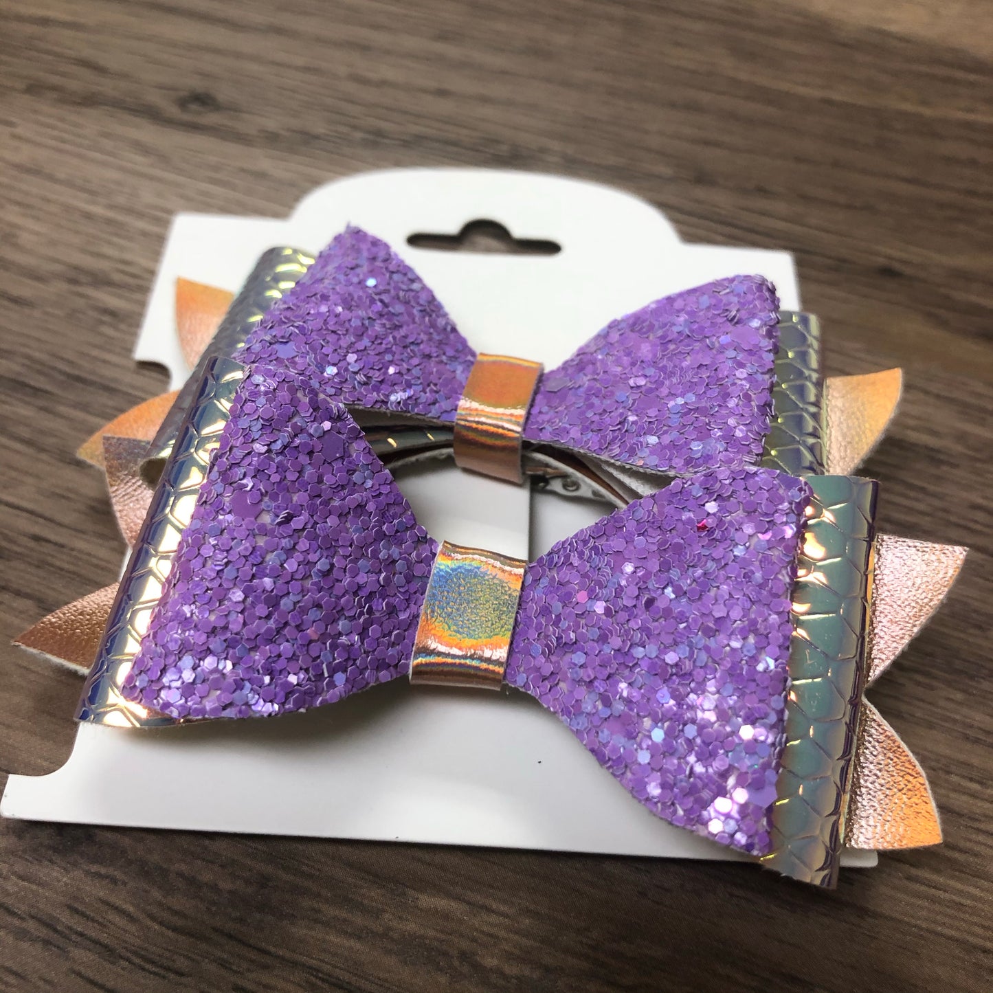 Leather Bow Clip